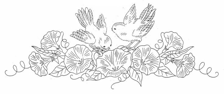 Рисунки цветов для вышивки гладью