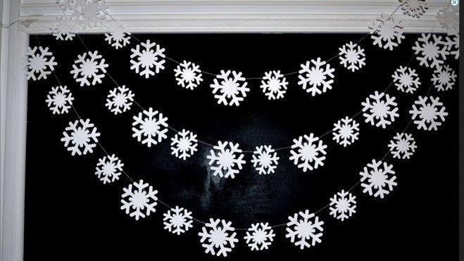 Гирлянда из снежинок на окно
