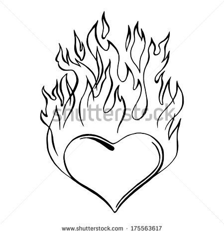 сердце с огнем