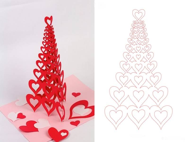 Объемная елочка из бумаги