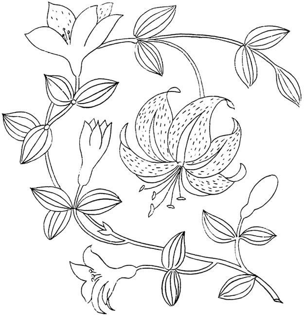 Цветочные узоры для вышивки гладью