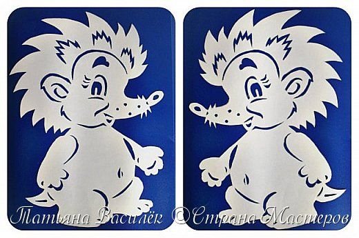 Ежики вырезалка на окна новогодние