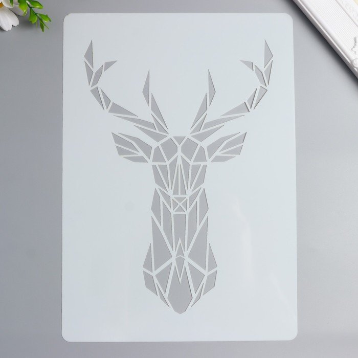 Трафарет геометрический олень