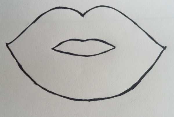 Трафарет губы для броши