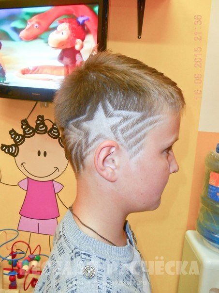 Рисунок на волосах для мальчиков