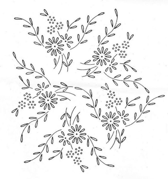 Трафарет для вышивки цветы