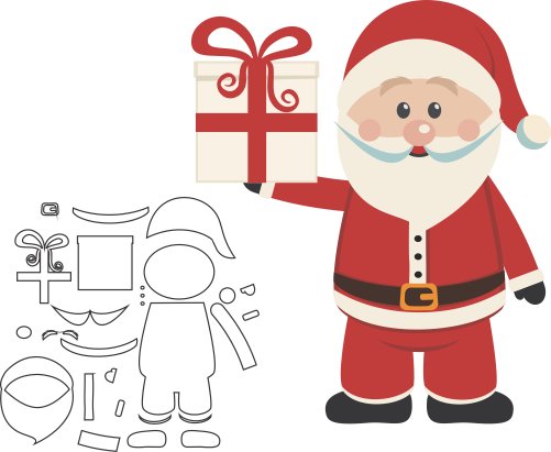 Аппликация дед Мороз из фетра