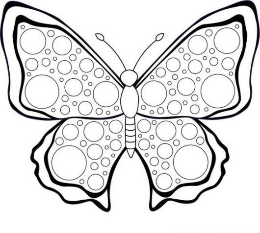 Бабочка раскраска для малышей