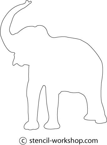 Трафарет слона для рисования