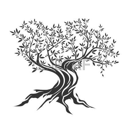 Силуэт дерева в круге