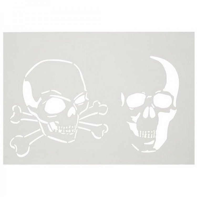 Череп с костями трафарет