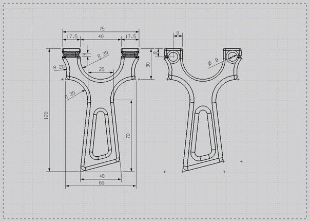 Рогатка ТТФ чертеж