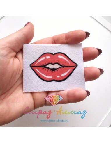 Шаблон губы для брошки