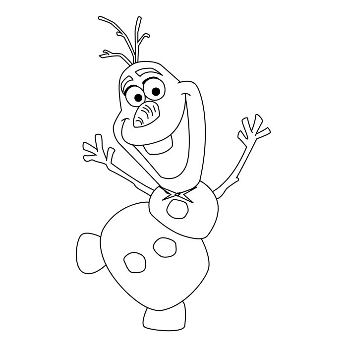 Снеговик Олаф раскраска