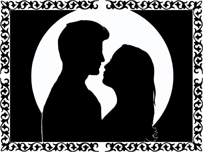 Силуэт влюблённой пары