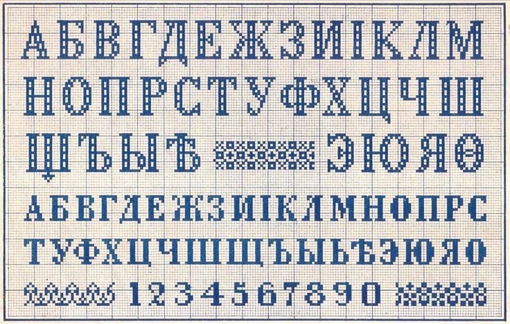 Алфавит крестиком схемы