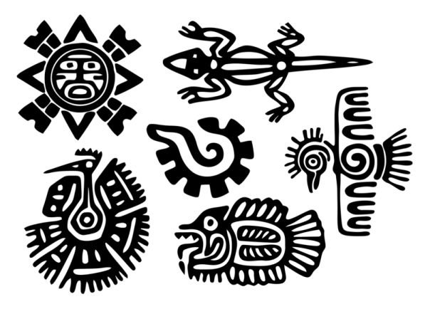 Индейские символы Майя Ацтеки