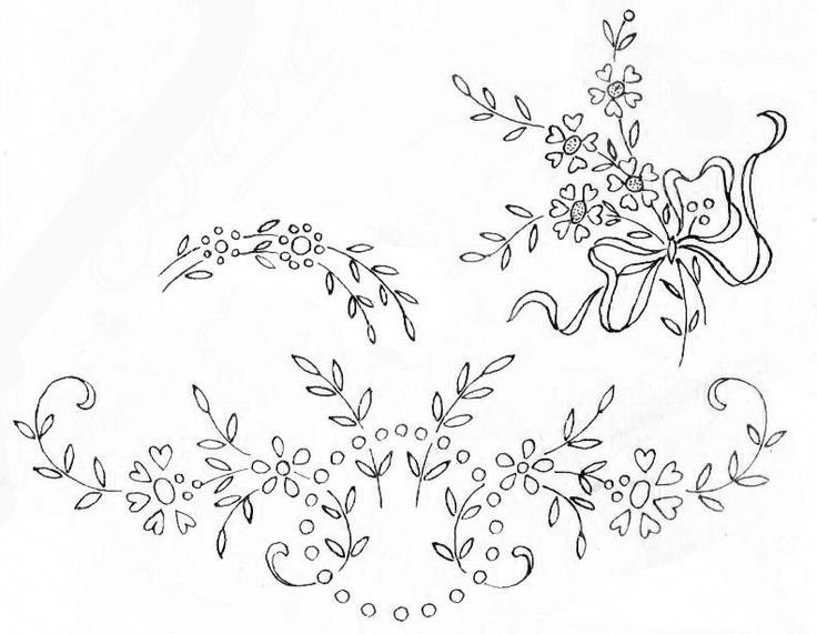 Цветочные мотивы для вышивки