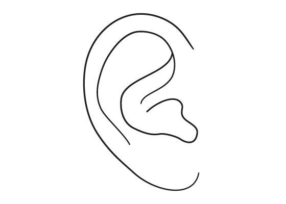 Ухо раскраска для детей