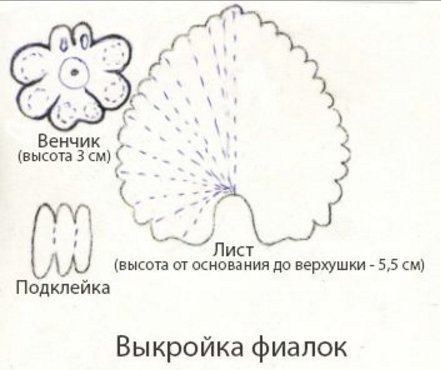 Лист фиалки шаблон