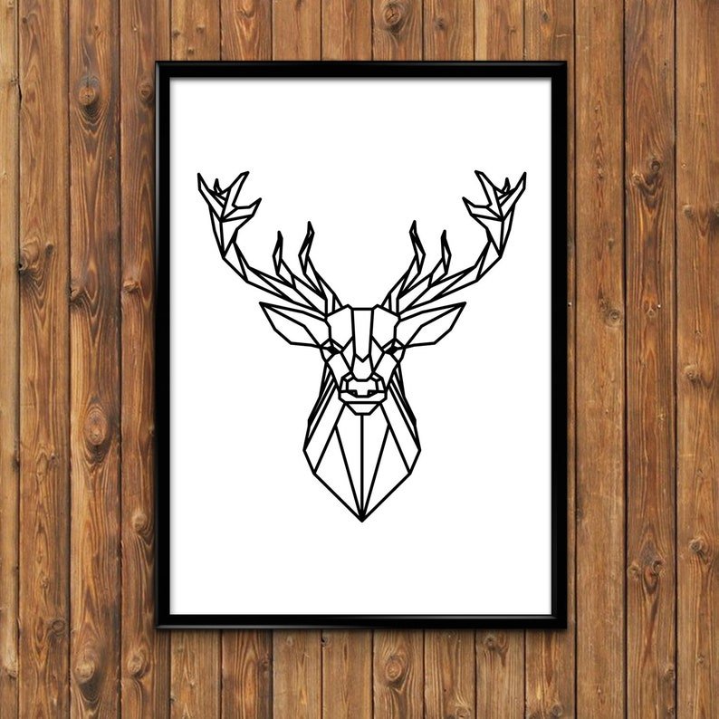 Олень в геометрическом стиле