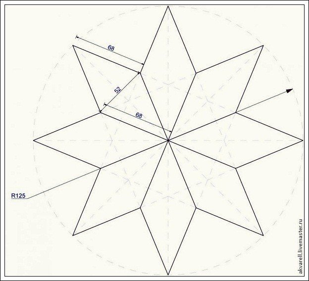 Восьмиконечная звезда из бумаги объемная