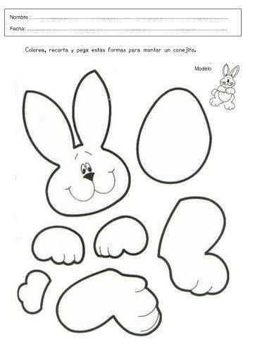 Шаблон зайца для аппликации