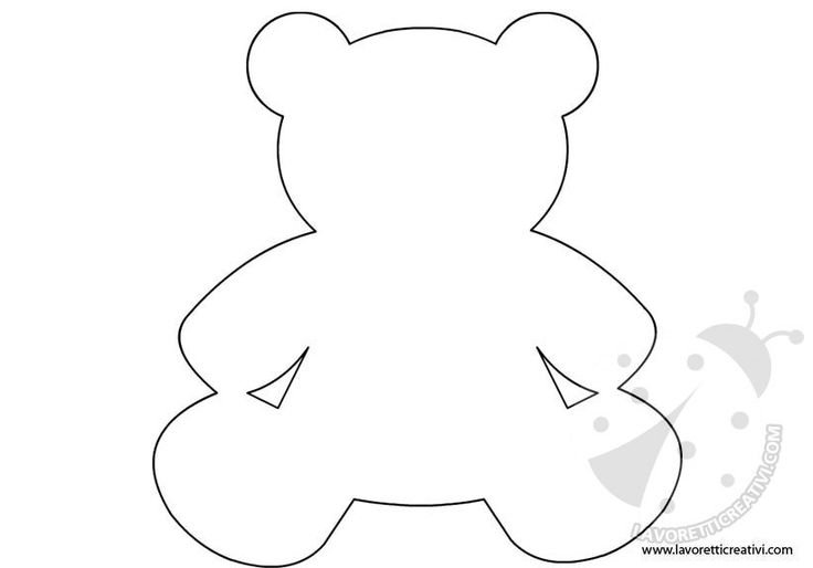 Трафарет мишки из фетра