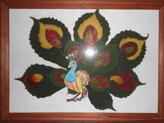 Жар птица из природного материала