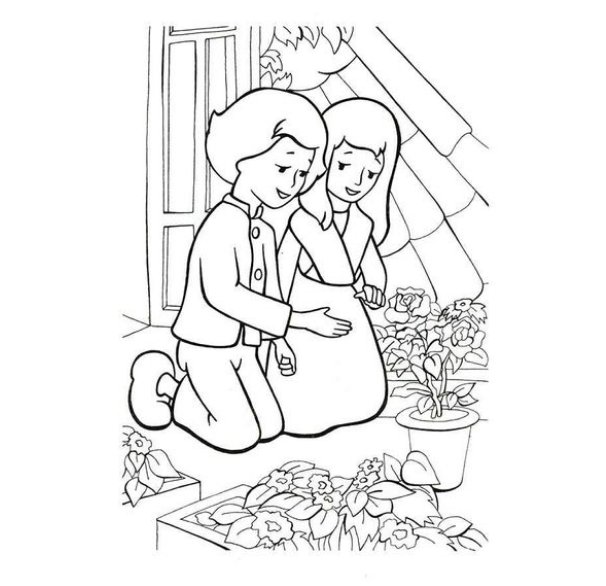 Кай раскраска Снежная Королева