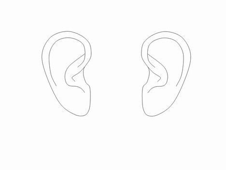 Ухо раскраска для детей
