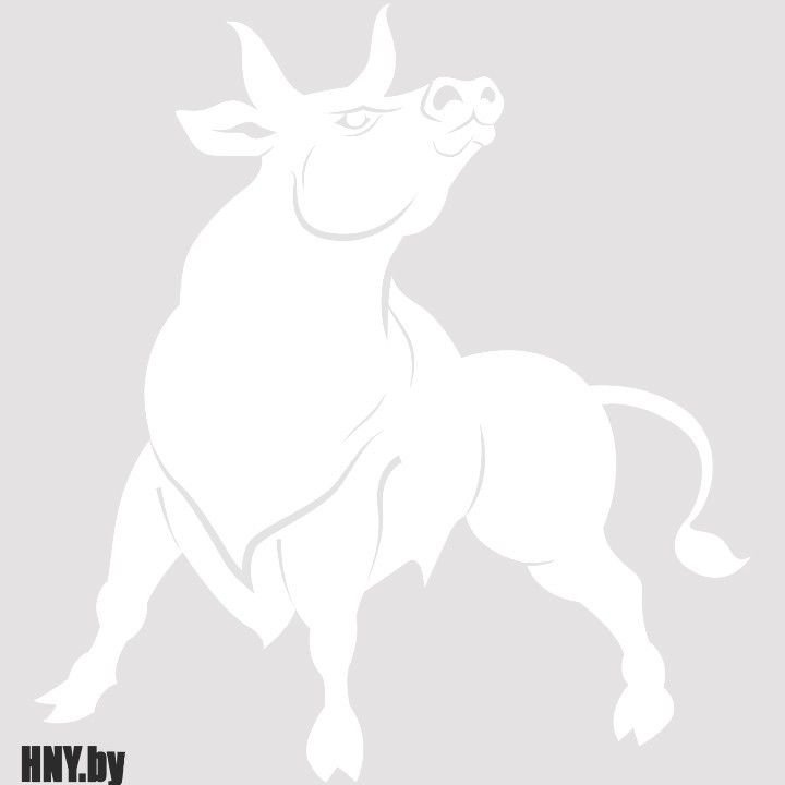 Бык трафарет на окно