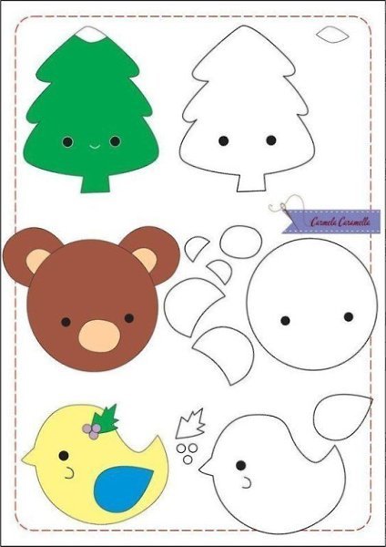 Игрушки из фетра шаблоны