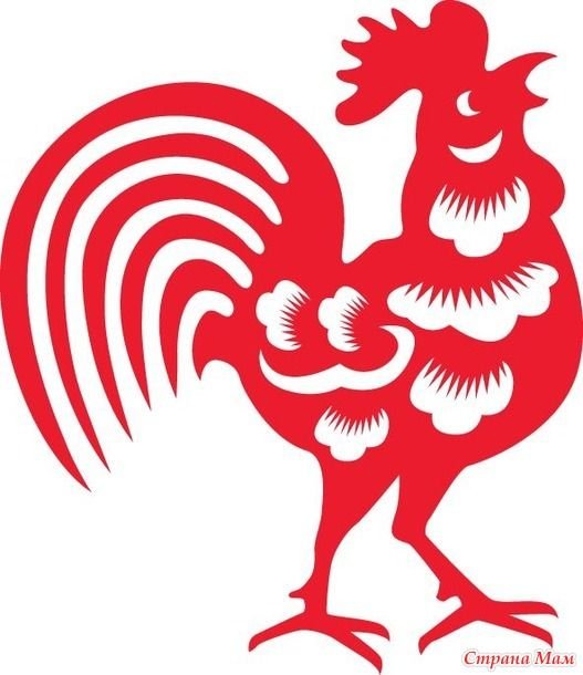 Петушок трафарет