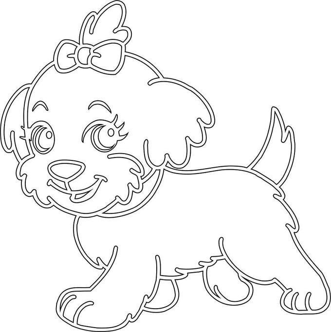 Трафарет собаки для рисования