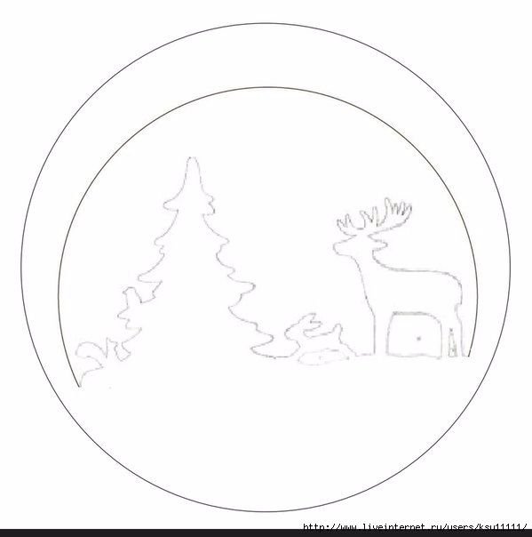 Новогодние трафареты круглые