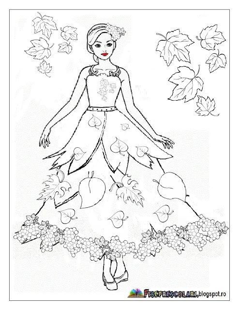 Девушка осень раскраска для детей