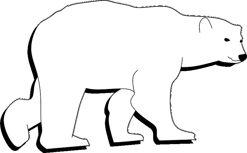 Трафарет белый медведь для детей
