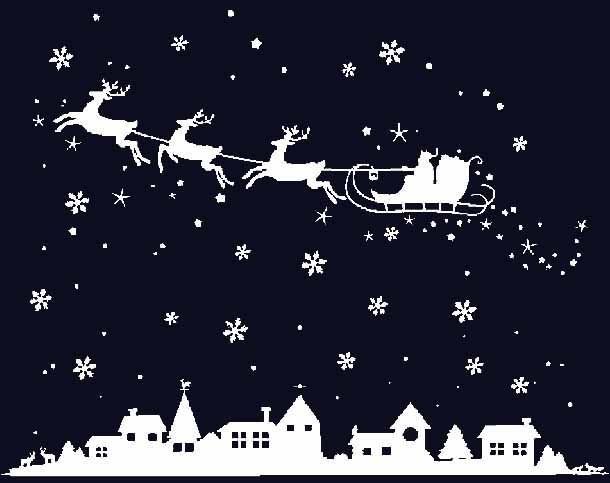 Трафарет новогодний город