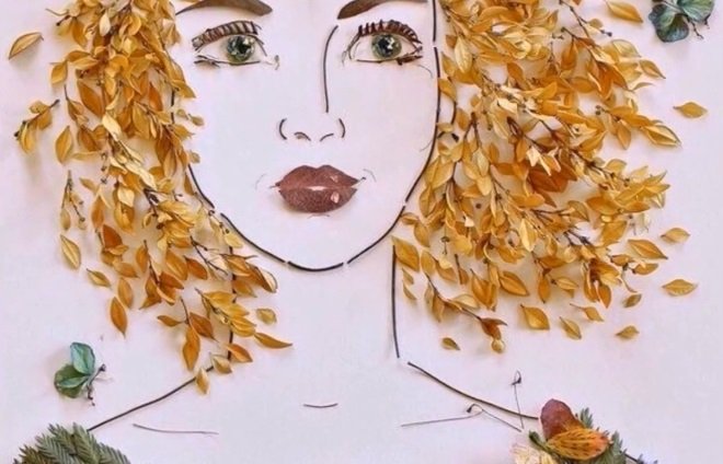 Портрет из природного материала