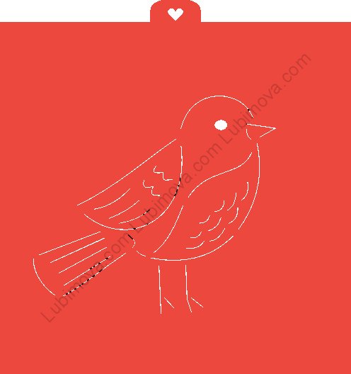 Снегирь трафарет