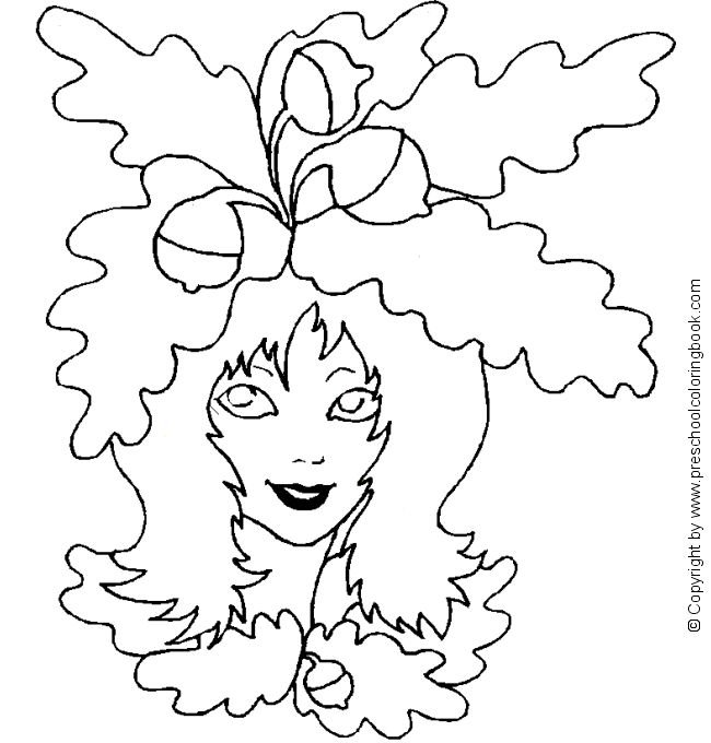 Девочка осень раскраска