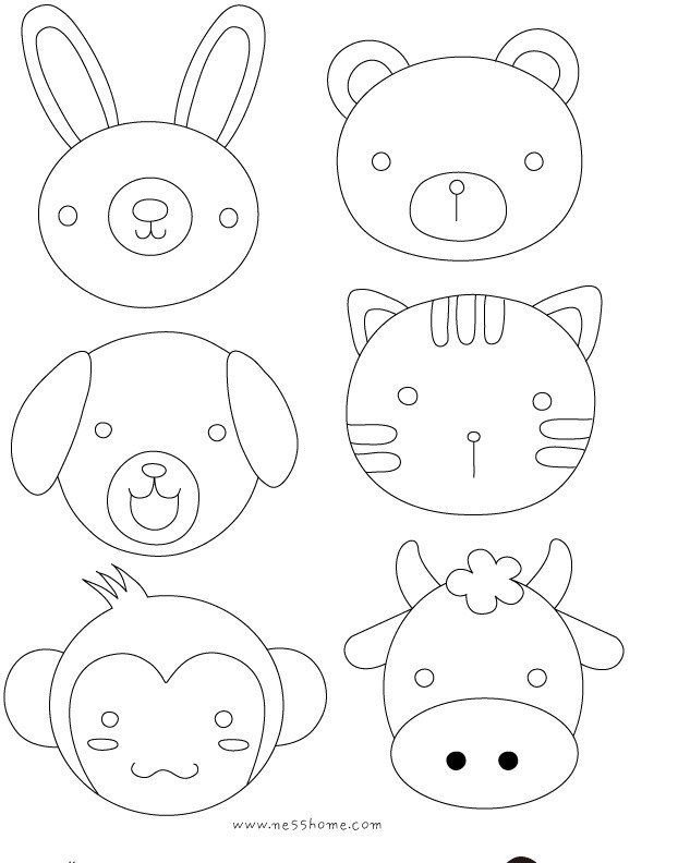 Трафареты животных для фетра