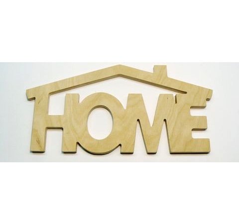 Надпись Home из дерева