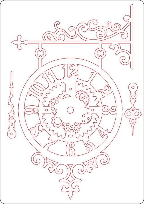 Макет часов для лазерной резки