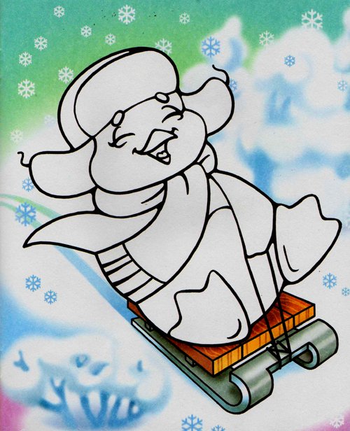 Зимние рисунки для раскраски пластилином