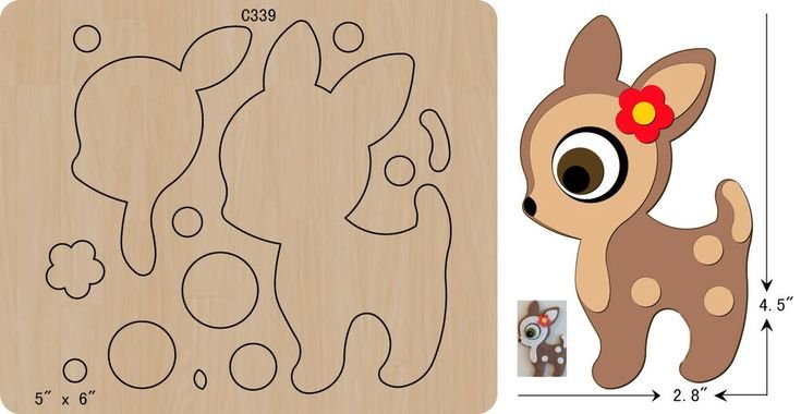 Трафареты из фетра животные