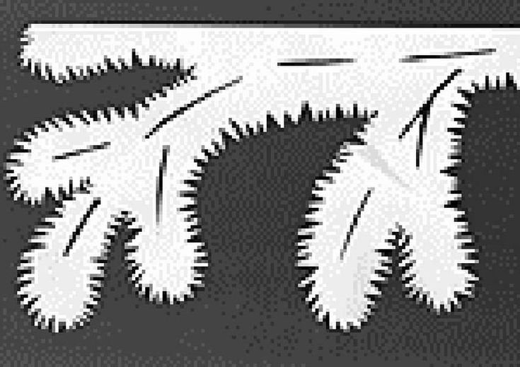 Вытынанки елочные веточки