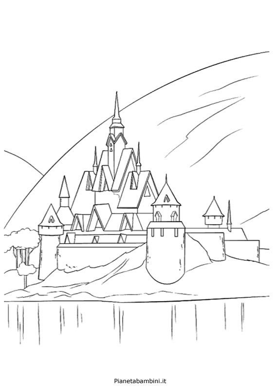 Замок снежной королевы разукрашка