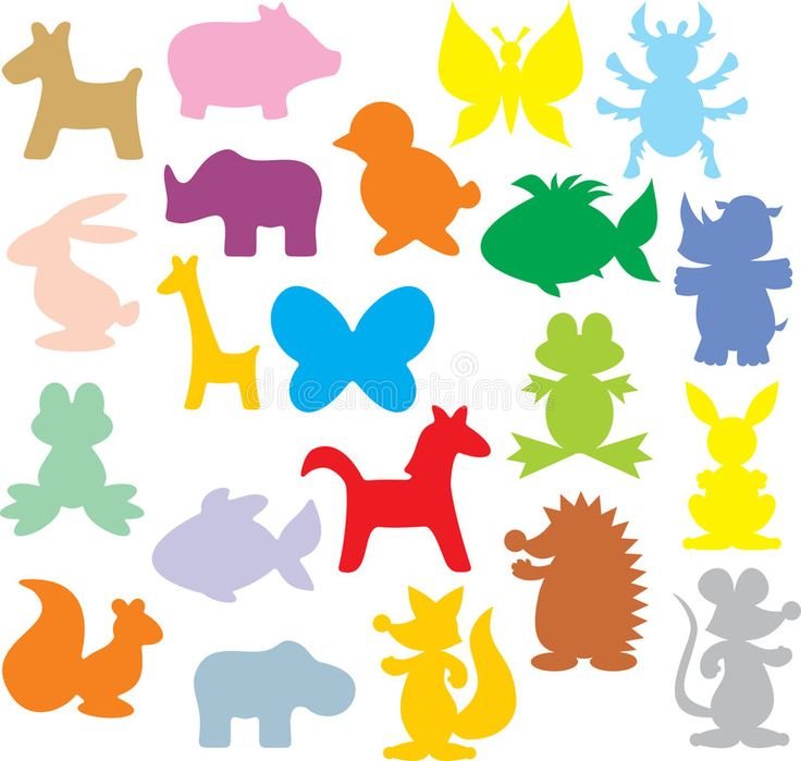 Животные для вырезания цветные